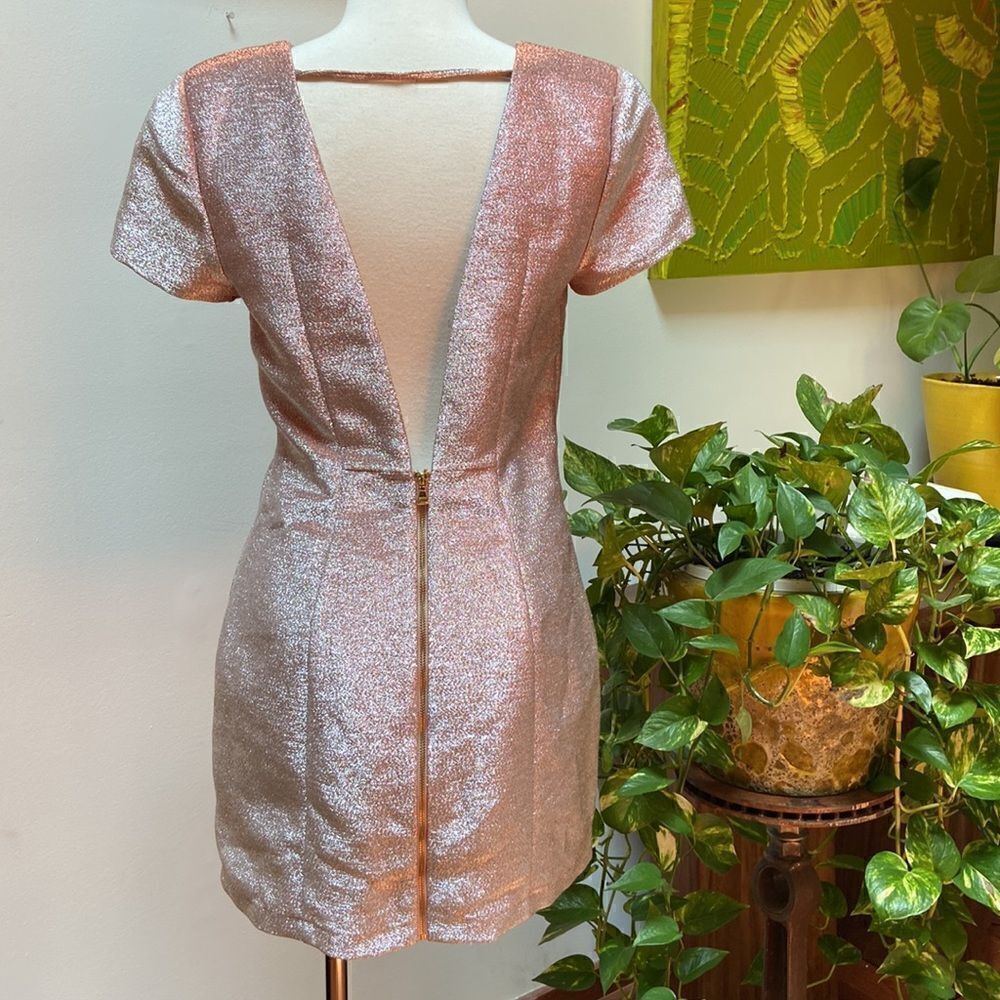 Express Rose Gold Metallic Shimmer Open Back - Picture 4 of 13